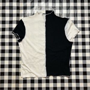 black and white colorblock top